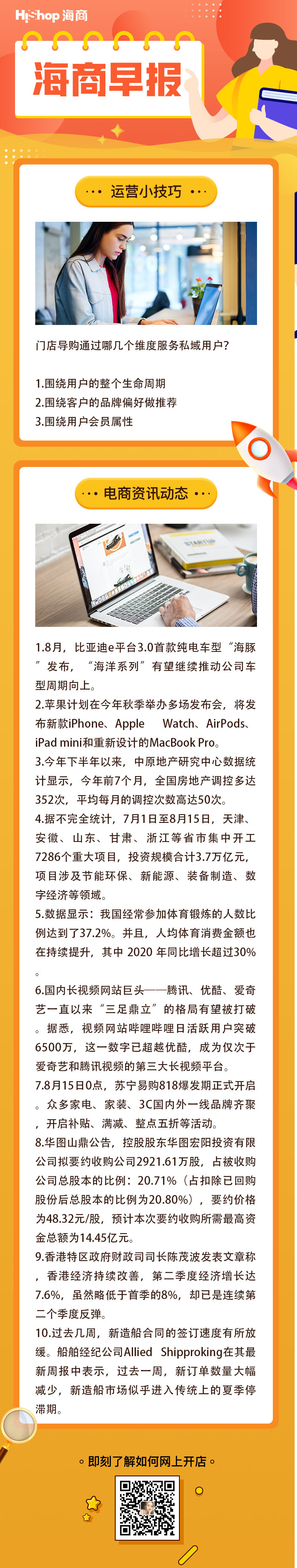 HiShop电商早报——2021年8月16日