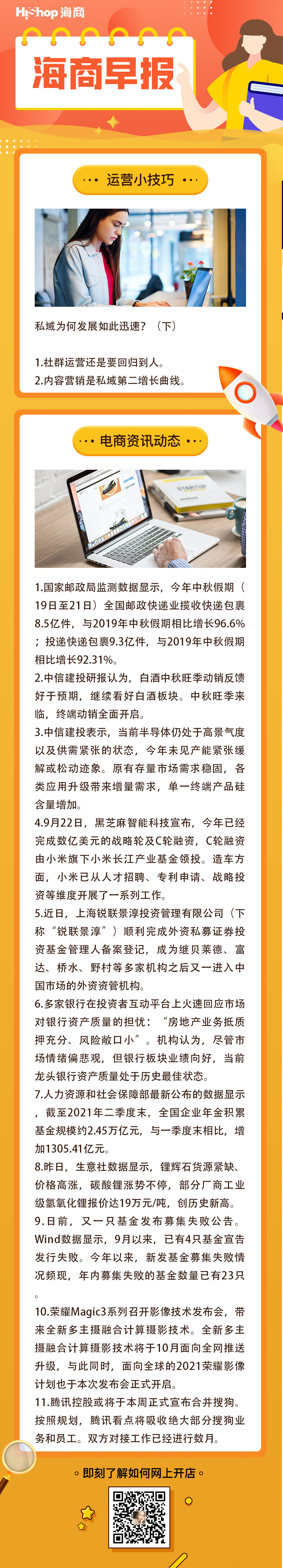 HiShop电商早报——2021年9月23日