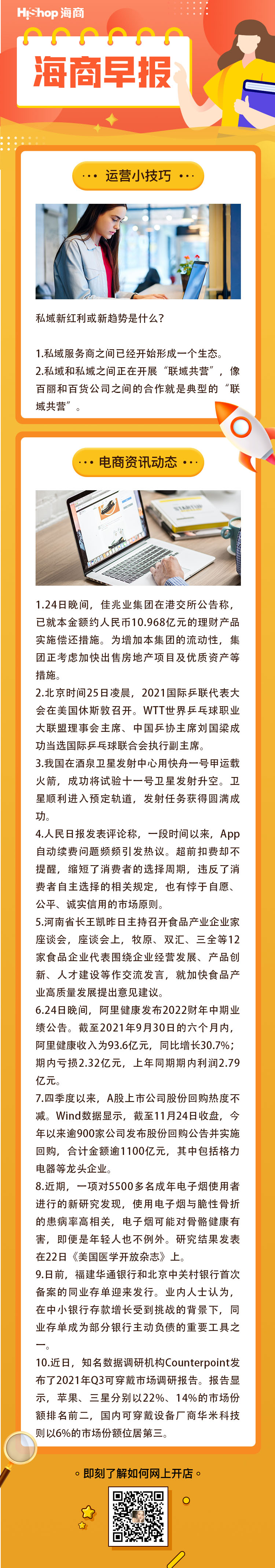 HiShop电商早报——2021年11月25日