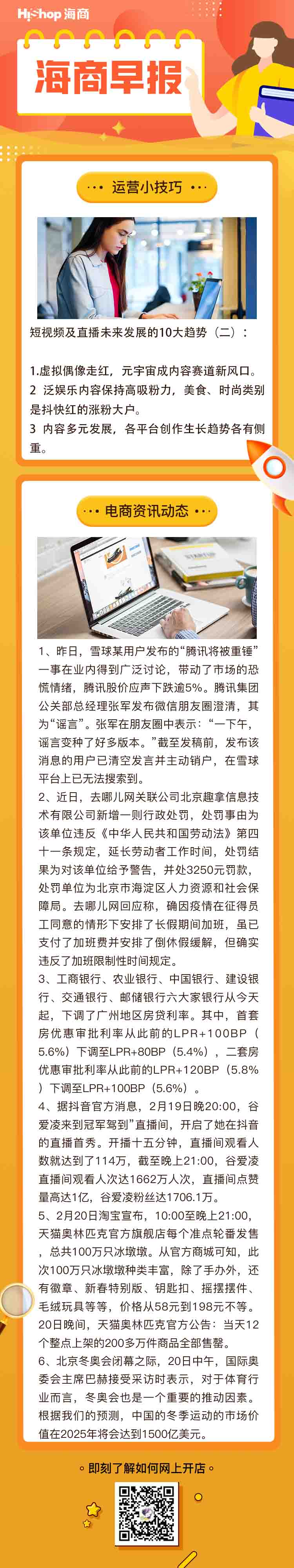 HiShop电商早报——2022年2月22日