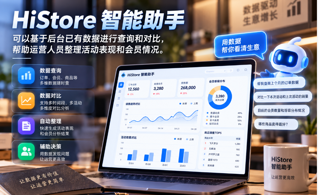 HiStore对接Workbuddy打造智能助手:查订单、盘库存、做复盘张口就来